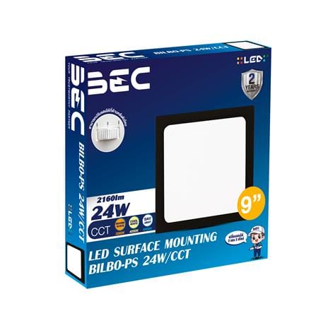 ดาวน์ไลท์ LED BEC BILBO-PS 9 นิ้ว 24 วัตต์ DAYLIGHT/COOL WHITE/WARM WHITE สีดำ_2