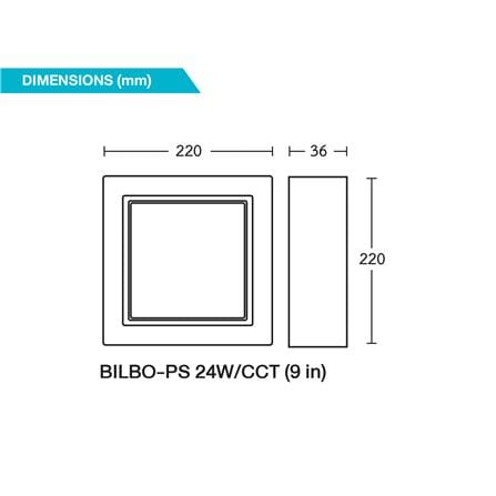 ดาวน์ไลท์ LED BEC BILBO-PS 9 นิ้ว 24 วัตต์ DAYLIGHT/COOL WHITE/WARM WHITE สีดำ_4