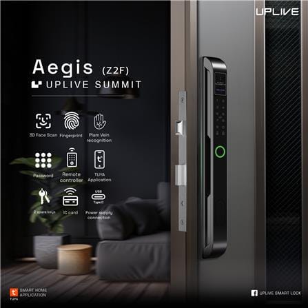 กลอนประตูดิจิตอล UPLIVE Z2F (AEGIS) สีดำ_3
