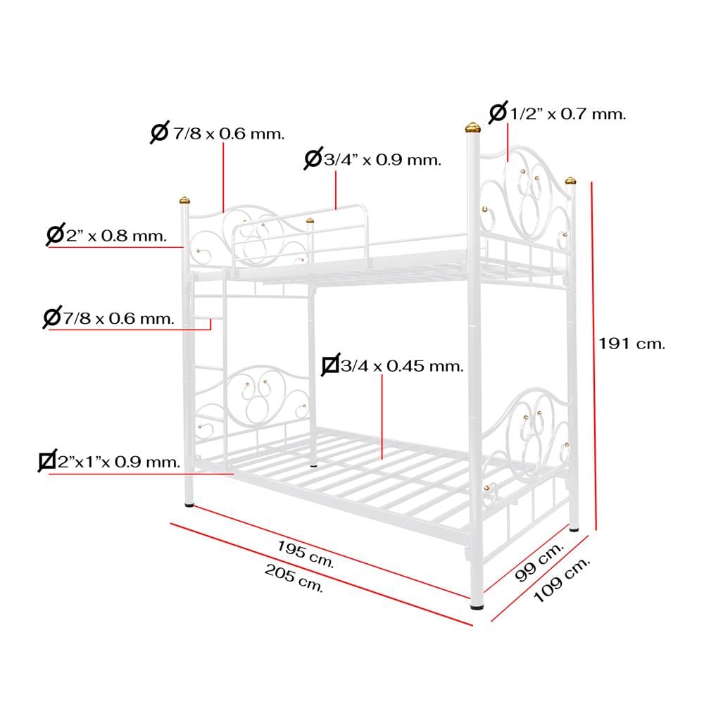 เตียง 2 ชั้น THAIBULL SSTLOT2F-0141 สีขาว