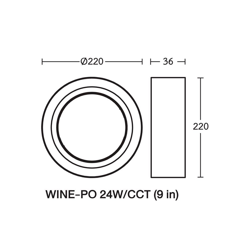 ดาวน์ไลท์ LED BEC WINE-PO 9 นิ้ว 24 วัตต์ DAYLIGHT/COOL WHITE/WARM WHITE สีขาว