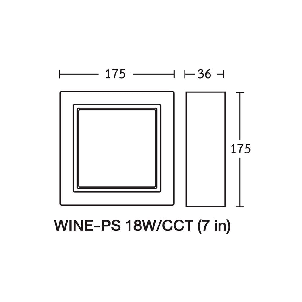 ดาวน์ไลท์ LED BEC WINE-PS 7 นิ้ว 18 วัตต์ DAYLIGHT/COOL WHITE/WARM WHITE สีขาว