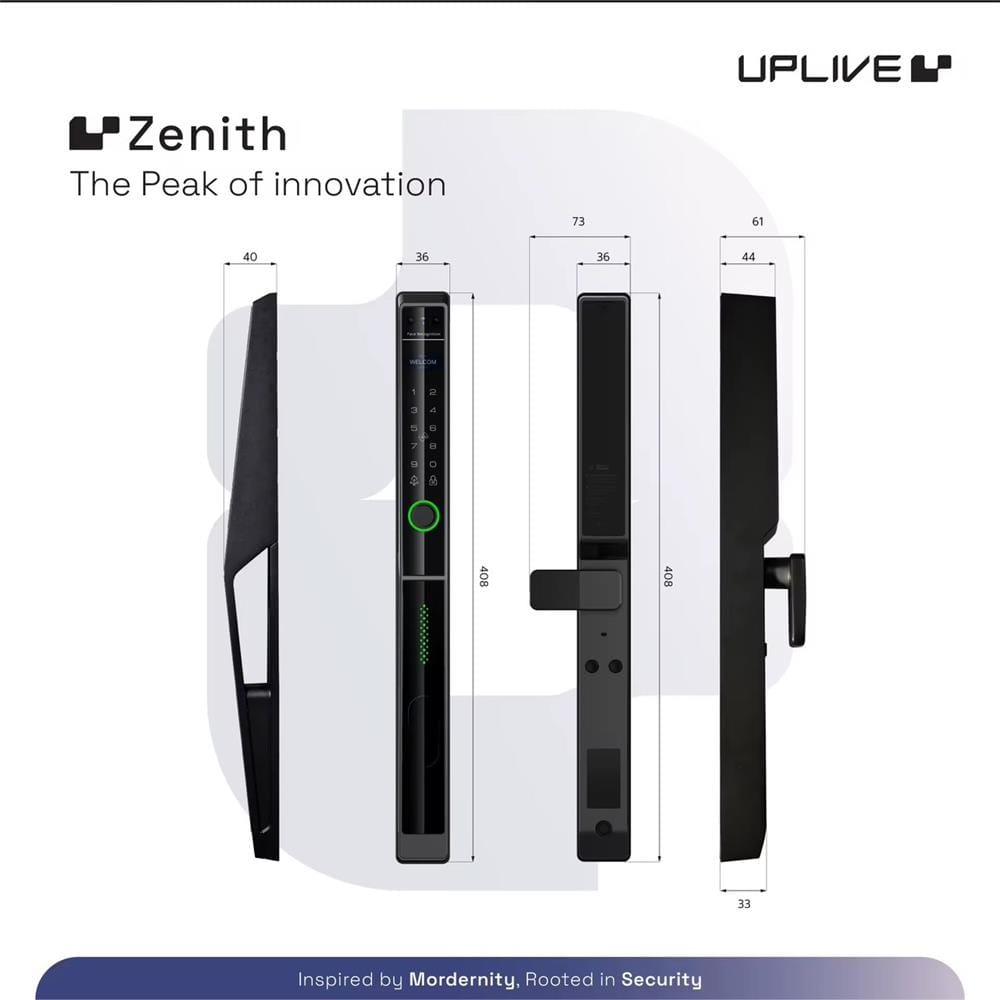 กลอนประตูดิจิตอล UPLIVE Z7F (ZENITH F) สีดำ