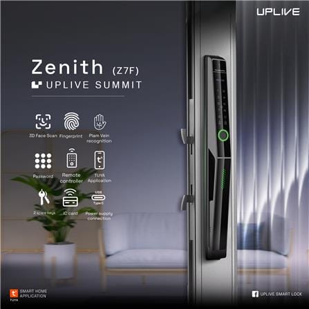 กลอนประตูดิจิตอล UPLIVE Z7F (ZENITH F) สีดำ_3