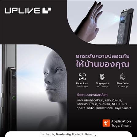 กลอนประตูดิจิตอล UPLIVE Z7F (ZENITH F) สีดำ_5