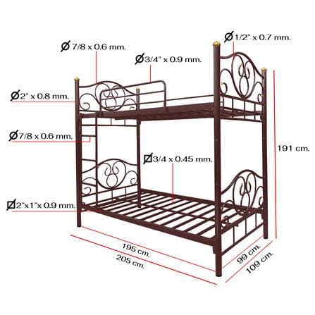 เตียง 2 ชั้น THAIBULL SSTLOT2F-0141 สีน้ำตาล_9