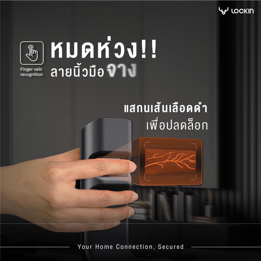 กลอนประตูดิจิตอล LOCKIN SV40 สีดำ