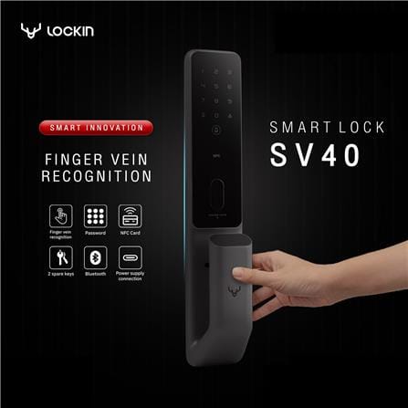 กลอนประตูดิจิตอล LOCKIN SV40 สีดำ_1