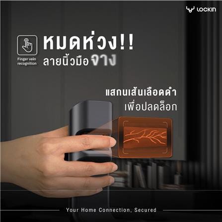 กลอนประตูดิจิตอล LOCKIN SV40 สีดำ_2