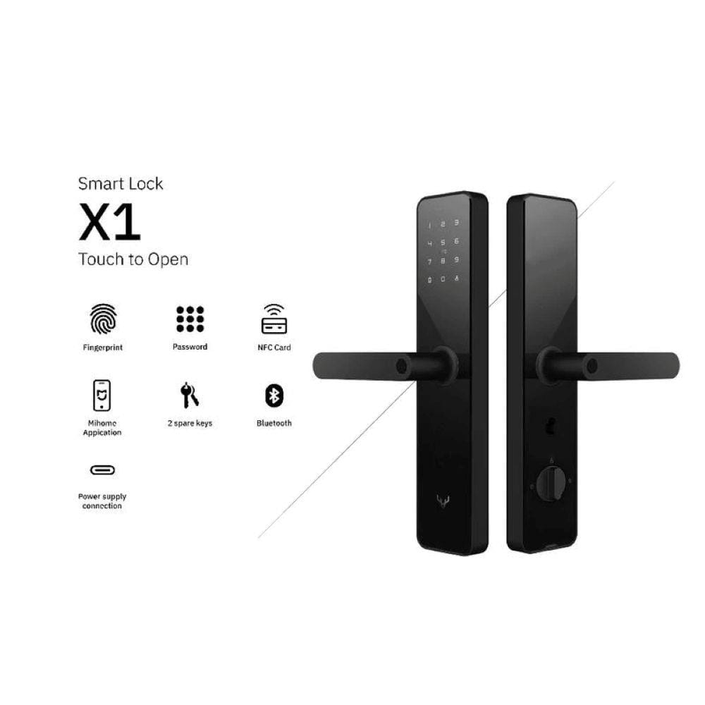 กลอนประตูดิจิตอล LOCKIN X1 สีดำ