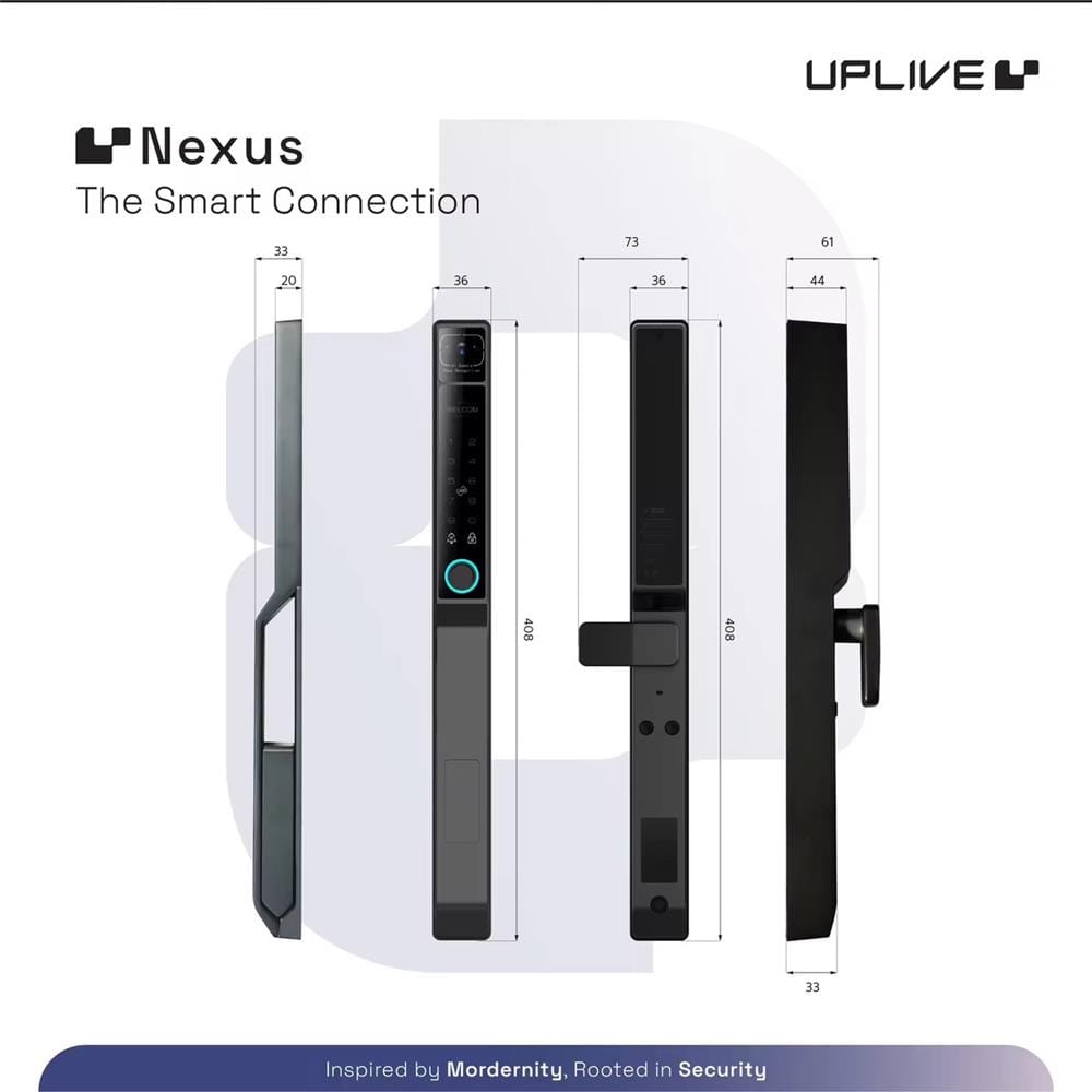 กลอนประตูดิจิตอล UPLIVE Z6F (Nexus) สีดำ