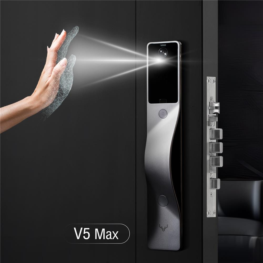 กลอนประตูดิจิตอล LOCKIN V5 MAX สีเงิน (มือจับขวา)