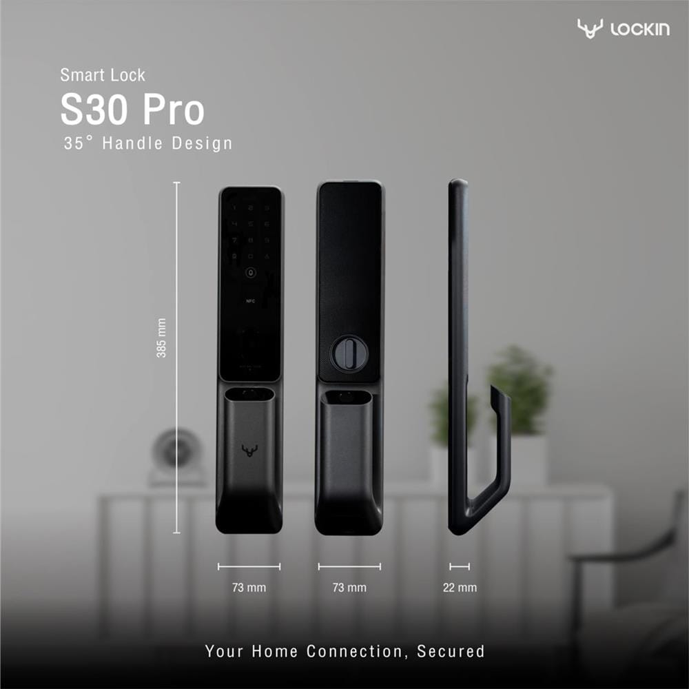กลอนประตูดิจิตอล LOCKIN S30 PRO สีดำ
