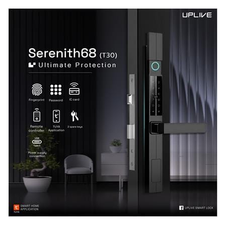 กลอนประตูดิจิตอล UPLIVE T30 (SERENITH68) สีดำ_3