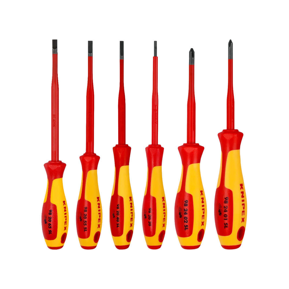 ชุดไขควง VDE ด้ามกันไฟฟ้า KNIPEX 00 20 12 V02 (ชุด 6 ชิ้น)_0