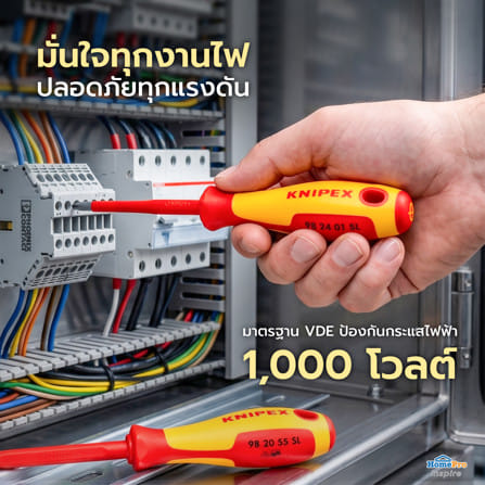 ชุดไขควง VDE ด้ามกันไฟฟ้า KNIPEX 00 20 12 V02 (ชุด 6 ชิ้น)_4