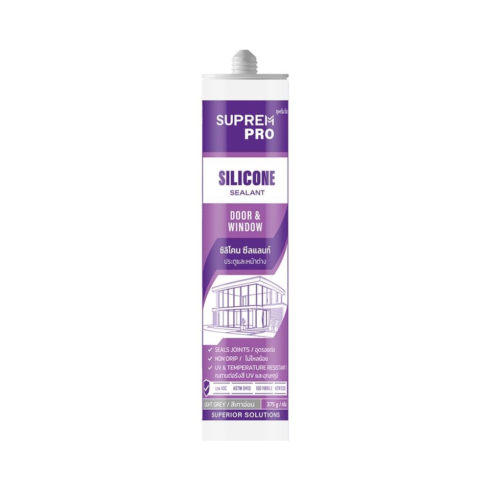 ซิลิโคนไร้กรด SUPREMPRO DOOR & WINDOW 260 มล. สีเทา