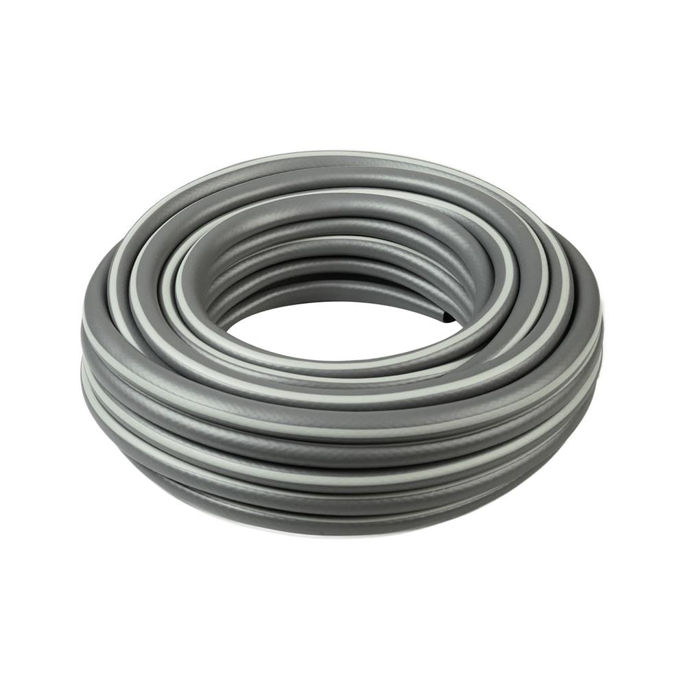 สายยางใยแก้ว PVC SPRING 5/8 นิ้ว x 20 ม. สีเทาคาดเขียว