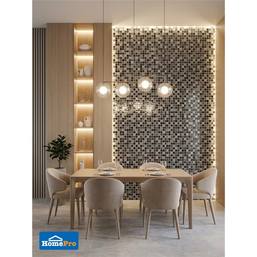 โมเสคแก้ว 30x30 ซม. GLASCERA คัลเลอร์ ป็อป สีขาว ดำ