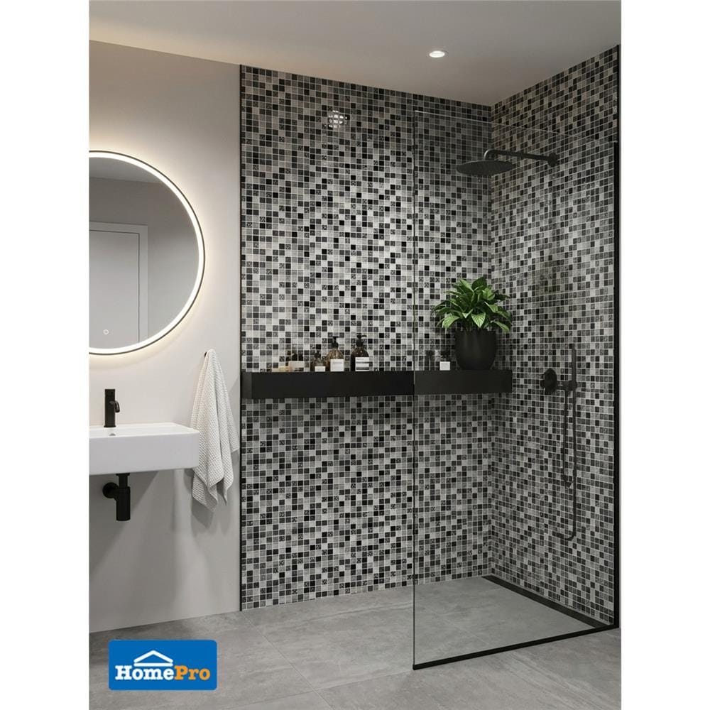 โมเสคแก้ว 30x30 ซม. GLASCERA คัลเลอร์ ป็อป สีขาว ดำ