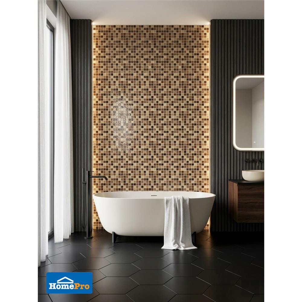 โมเสคแก้ว 30x30 ซม. GLASCERA คัลเลอร์ ป็อป บราวน์