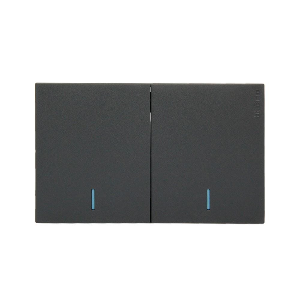 ชุดสวิตช์ 1 ทาง 2 ช่อง BTICINO NEXY SQG4001A2L สีดำ