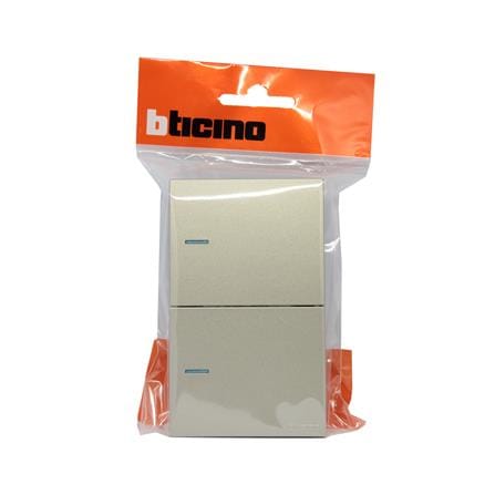 ชุดสวิตช์ 2 ทาง 2 ช่อง BTICINO NEXY SQT4003A2L สีบรอนซ์ทอง_3