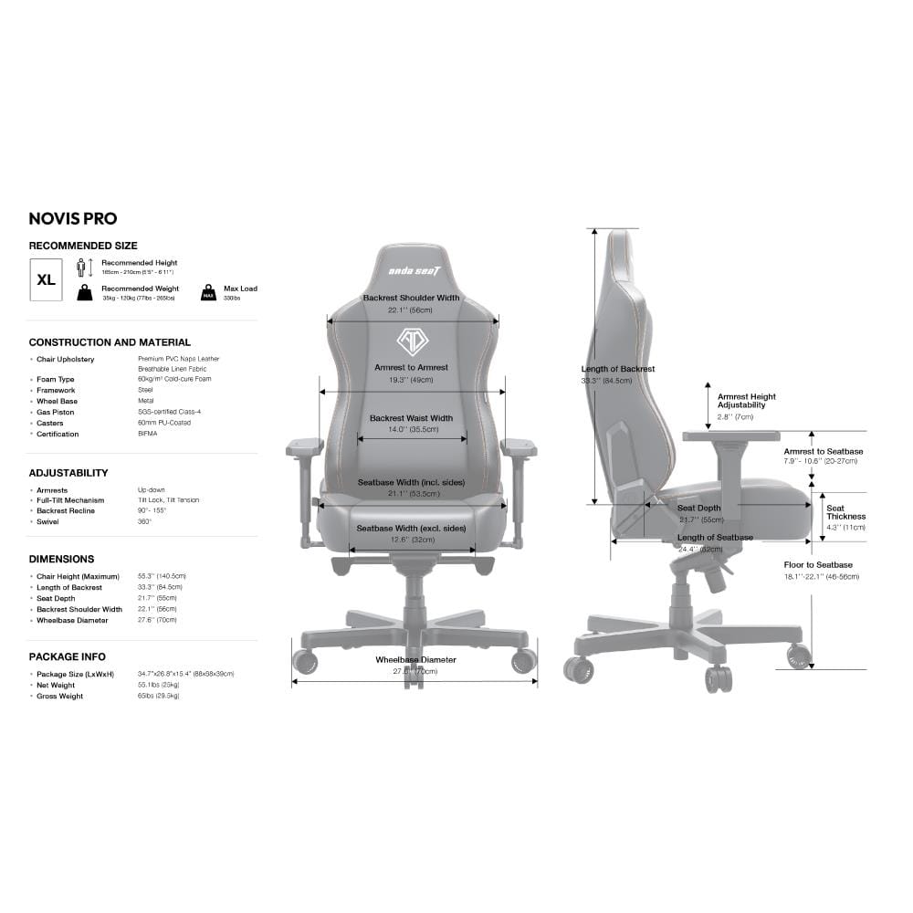 เก้าอี้เกมมิ่ง ANDA SEAT NOVIS PRO สีแดง