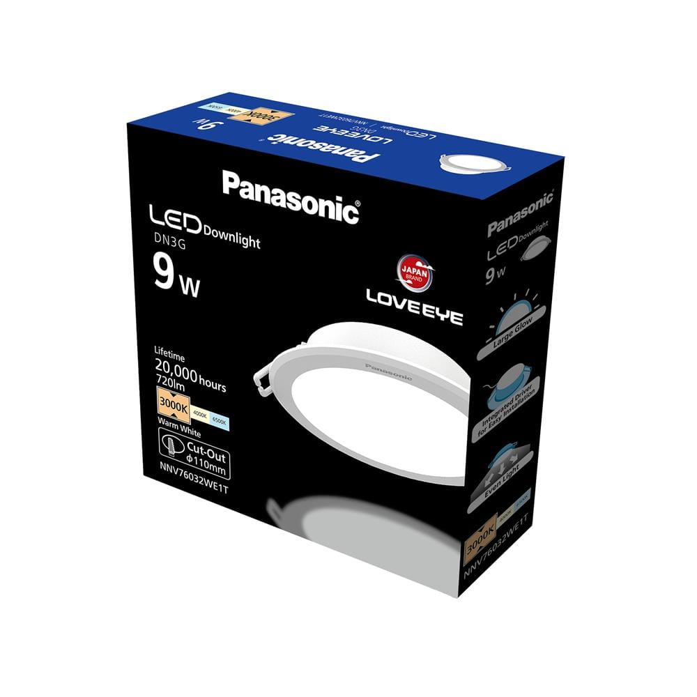 ดาวน์ไลท์ LED PANASONIC NNV76032WE1T 4 นิ้ว 9 วัตต์ WARM WHITE สีขาว