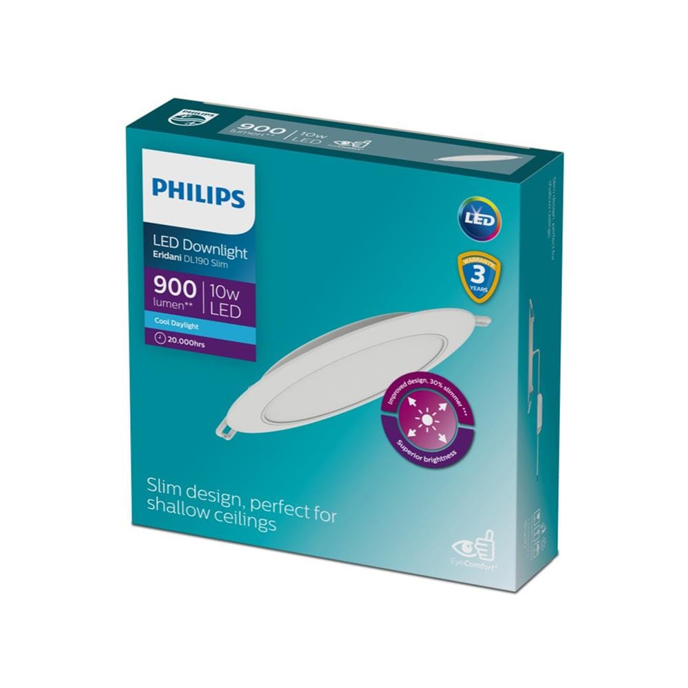 ดาวน์ไลท์ LED PHILIPS ERIDANI SLIM 5 นิ้ว 10 วัตต์ DAYLIGHT สีขาว