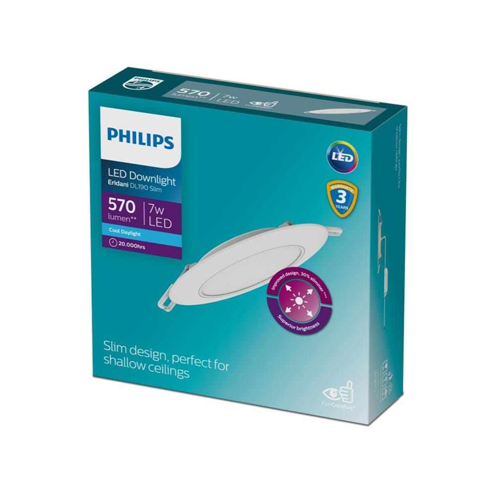 ดาวน์ไลท์ LED PHILIPS ERIDANI SLIM 4 นิ้ว 7 วัตต์ DAYLIGHT สีขาว