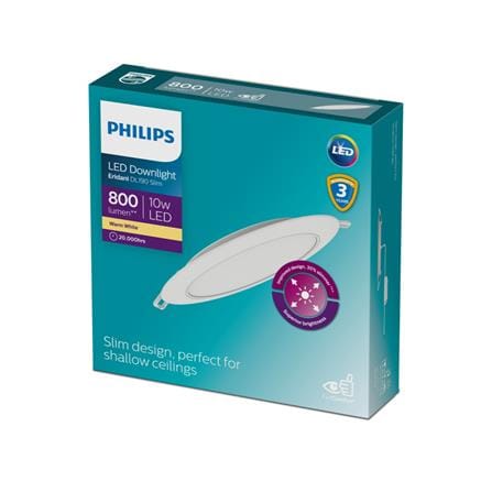 ดาวน์ไลท์ LED PHILIPS ERIDANI SLIM 5 นิ้ว 10 วัตต์ WARM WHITE สีขาว_3