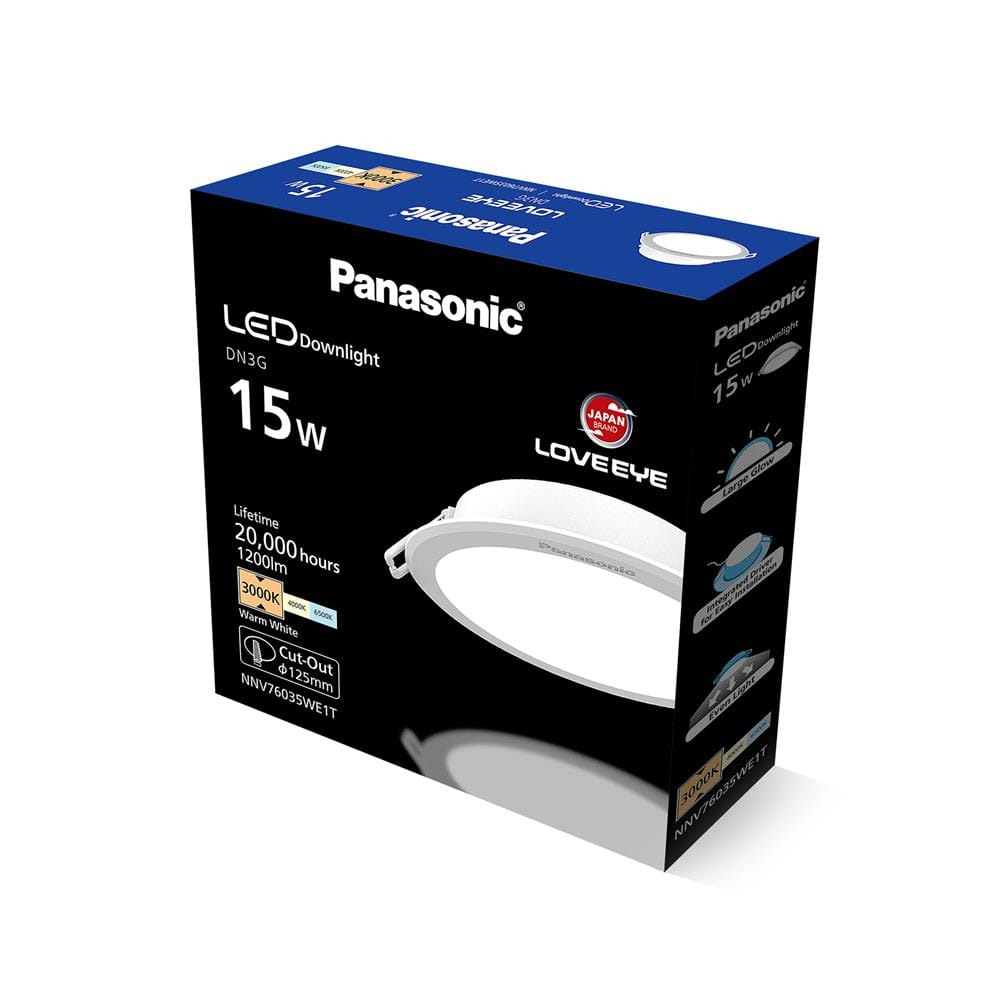 ดาวน์ไลท์ LED PANASONIC NNV76035WE1T 5 นิ้ว 15 วัตต์ WARM WHITE สีขาว