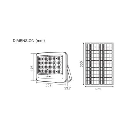 สปอตไลท์ SOLAR SHINING MAX 700 วัตต์ DAYLIGHT สีเทา/ดำ_8