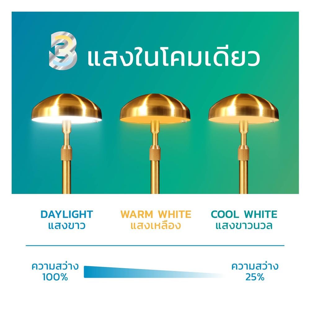 ไฟตั้งโต๊ะ LAMPTAN LED MIDNIGHT GOLD 3 วัตต์ สีทอง