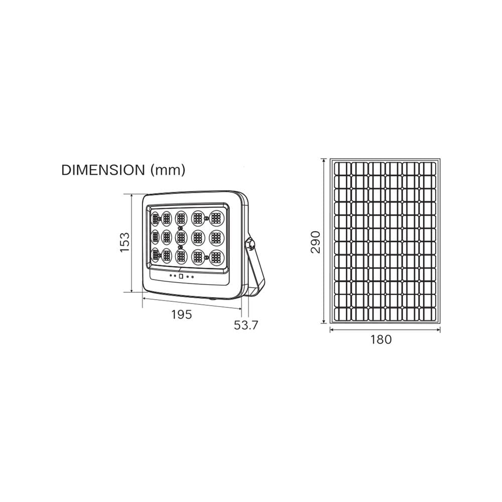 สปอตไลท์ SOLAR SHINING MAX 400 วัตต์ DAYLIGHT สีเทา/ดำ