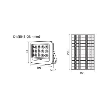 สปอตไลท์ SOLAR SHINING MAX 400 วัตต์ DAYLIGHT สีเทา/ดำ_8