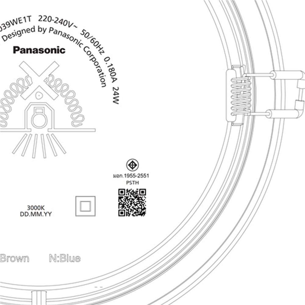 ดาวน์ไลท์ LED PANASONIC NNV76039WE1T 7 นิ้ว 24 วัตต์ WARM WHITE สีขาว