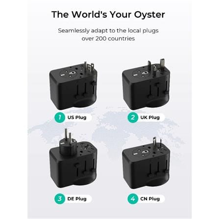 ปลั๊กแปลง 4 IN 1 UNIVERSAL 1 USB A 2 TYPE C AUKEY PA-TA11A 65 วัตต์ สีดำ_3