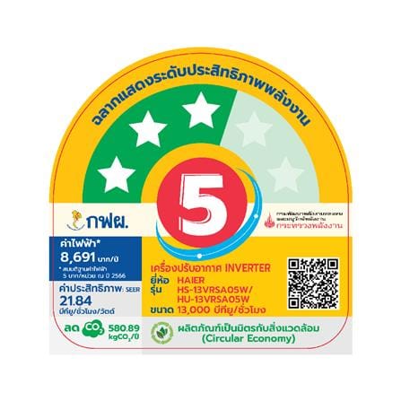 แอร์ผนัง HAIER HSU-13VRSA05WBF 13000 บีทียู อินเวอร์เตอร์ สีขาว_4