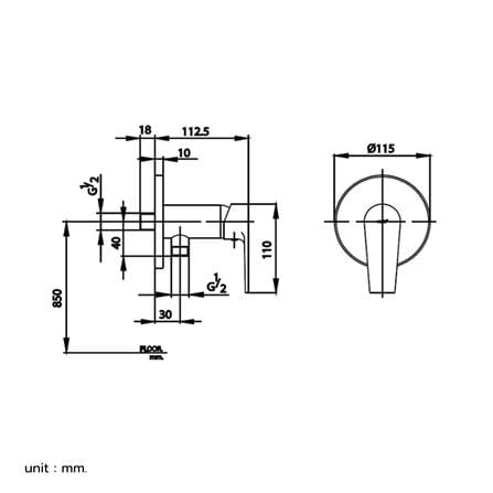 วาล์วฝักบัว 1 ทาง COTTO CT1161AN_1