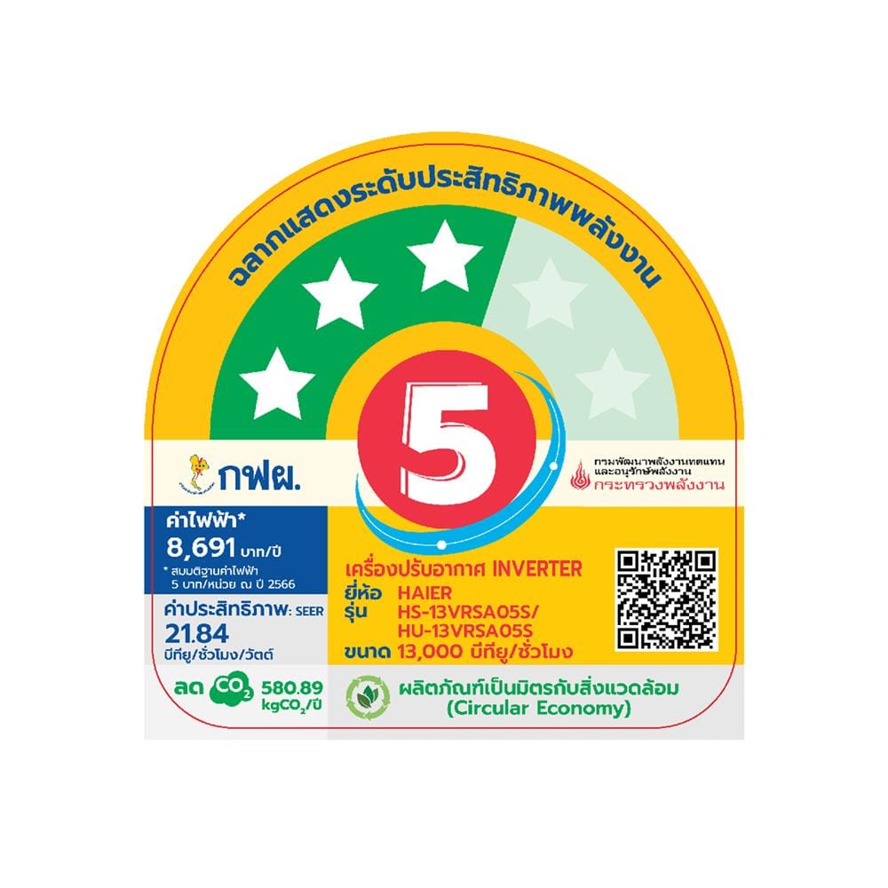 แอร์ผนัง HAIER HSU-13VRSA05SBF 13000 บีทียู อินเวอร์เตอร์