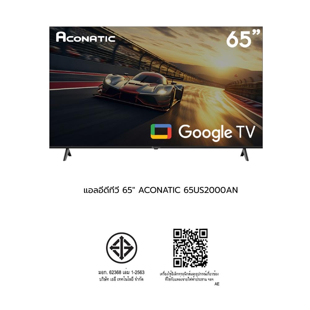 ทีวีแอลอีดี 65 นิ้ว ACONATIC (4K, LED, GOOGLE TV) 65US2000AN