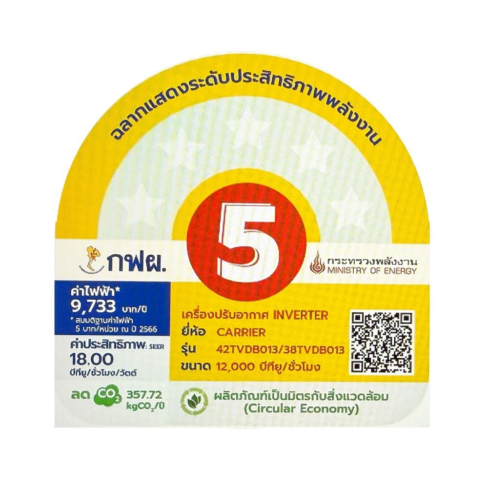 แอร์ผนัง CARRIER 42TVDB013/38TVDB013 12000 บีทียู อินเวอร์เตอร์