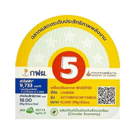 แอร์ผนัง CARRIER 42TVDB013/38TVDB013 12000 บีทียู อินเวอร์เตอร์_6