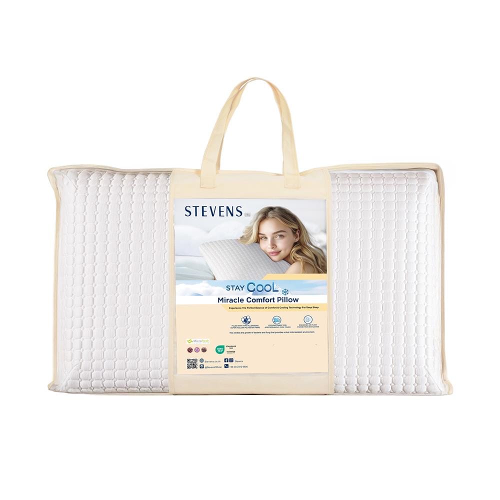 หมอนหนุน ใยสังเคราะห์ STEVENS MIRACLE COMFORT 19x29 นิ้ว สีขาว