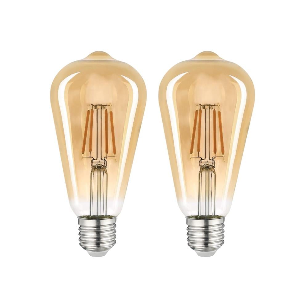 หลอด LED CARINI FILAMENT ST64 4 วัตต์ WARM WHITE E27 (แพ็ก 2 ชิ้น)
