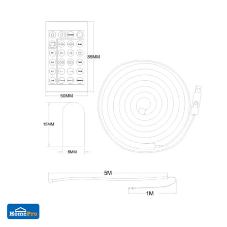 ไฟเส้น LED CARINI NEON FLEX 5 วัตต์ 5 เมตร RGB_7