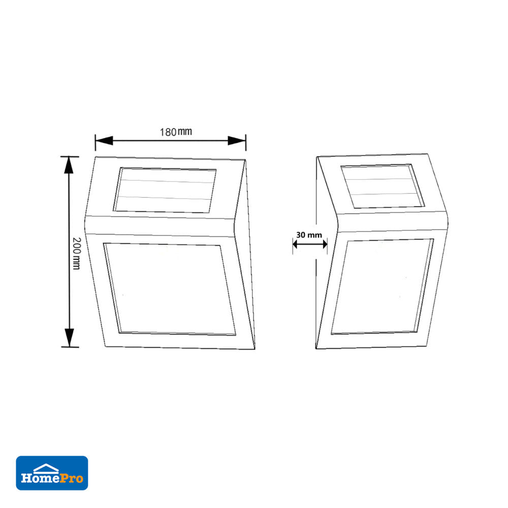 ไฟผนังภายนอก SOLAR CARINI ID-LIGHT1 0.24 วัตต์ WARM WHITE สีเงิน