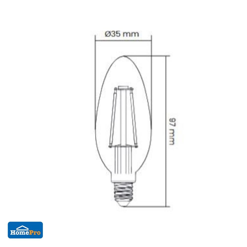 หลอด LED CARINI FILAMENT 4 วัตต์ WARM WHITE E14 (แพ็ก 2 ชิ้น)